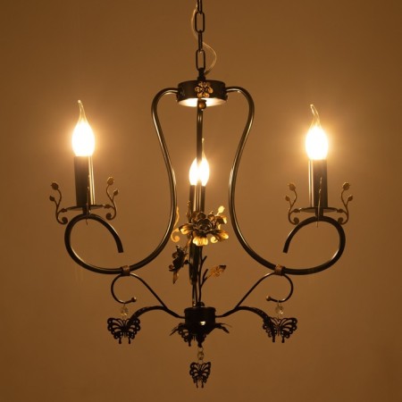 Sandra chandelier 3XE14 40W black and gold 51x51x52-110 cm Bayerlux-3