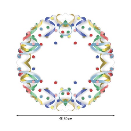 The tablecloth on the table is “simple and beautiful”, round, Saten, d = 150 cm-1