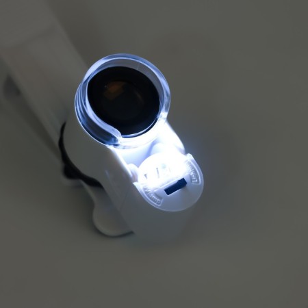 Lupa with 10x lens for macro -shooting on a clothespin for a phone, with backlight-9
