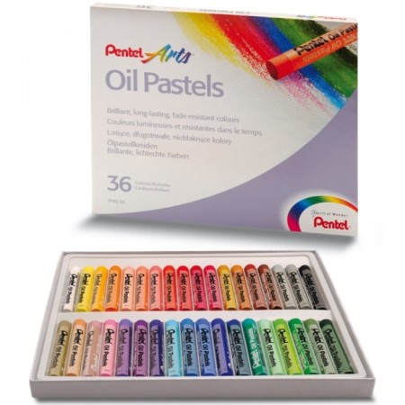 Oil pastel, 36 colors, Pentel, 8/60 mm, in cardboard