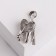 Brooch "Tooth with a mirror", white color in silver