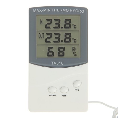 Thermometer Luazon LTR-07, electronic, 2 temperature sensors, humidity sensor, white-2