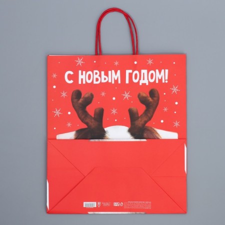 Package Gift craft "Deer you", 28 x 32 x 15 cm, New Year-7