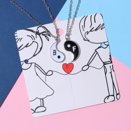 Kulons "Demetrons" Yin-Yang Harmony, black and white color in silver, 45 cm-4