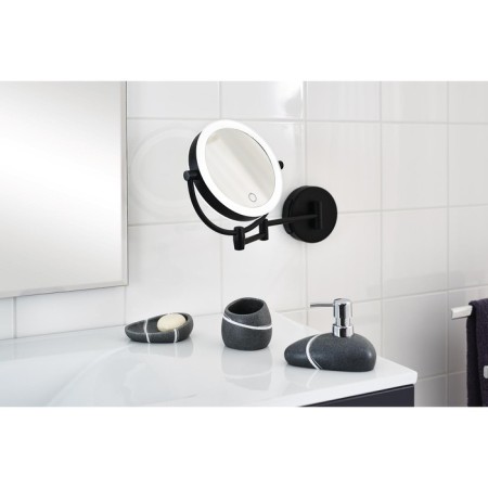 Mirror Cosmetic Suspended Shuri Ridder, LED, sensor, USB, black color, 1x/5x-lucid-1