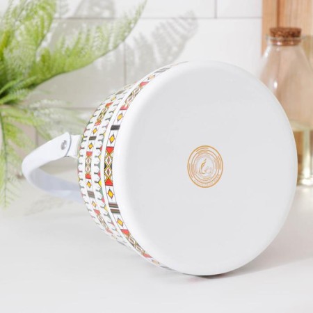Enamel kettle "Scandinavia", 2.5 l, induction, white color, ornament-3