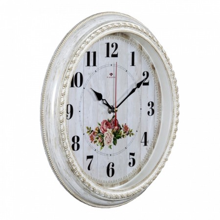 Walls wall, interior "garden roses", silent, d-28.5 cm, white-1