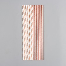 Assorted cocktail tubes, set 12 pieces in a set, pink gold color