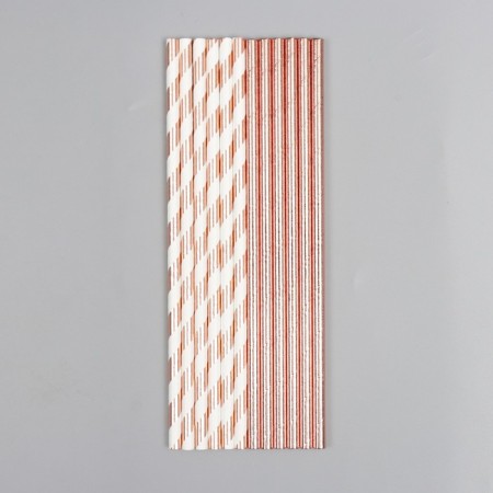 Assorted cocktail tubes, set 12 pieces in a set, pink gold color