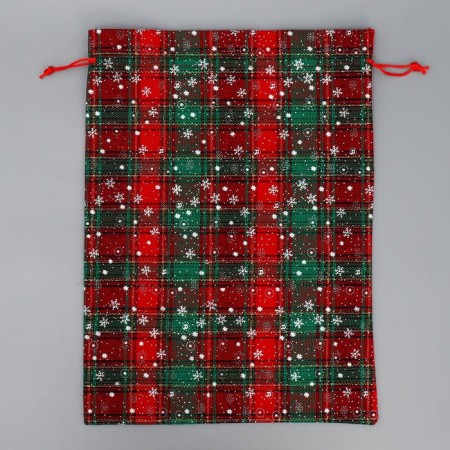 Bag gift canvas “Frost and Sun”, snowflakes, 30 x 40 cm +/- 1.5 cm, New Year-4