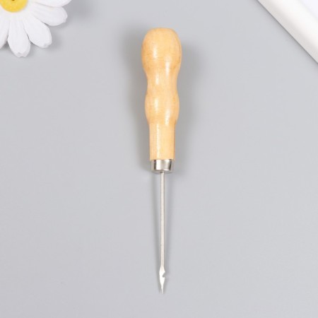 An awl with a side hole wood, metal, needle length 6 cm thick 0.2 cm 2x2x13 cm-1