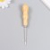 An awl with a side hole wood, metal, needle length 6 cm thick 0.2 cm 2x2x13 cm