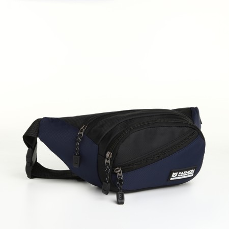 Lightning waist bag, 3 outer pockets, blue/black color