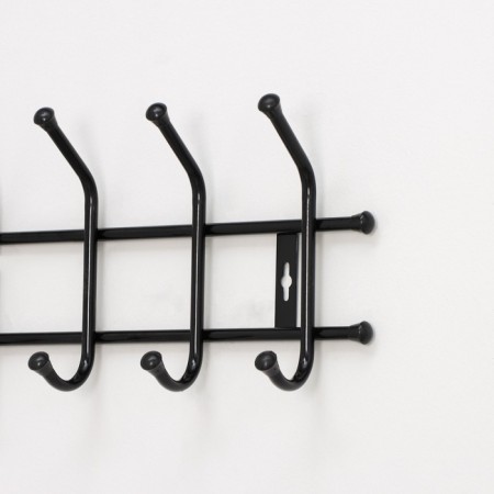 Wall hanger for 7 hooks, 69 × 21.5 cm, black color-1