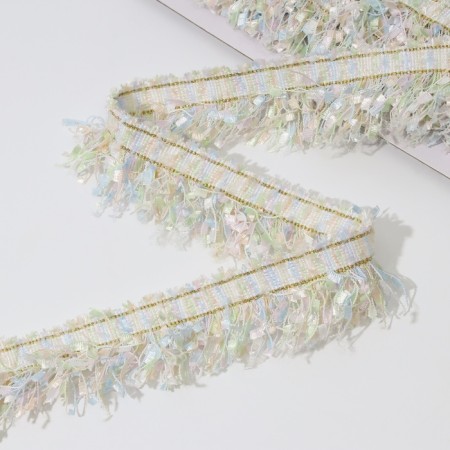 Decorative braid “Twydal”, one -sided, 35 mm, 5 ± 0.5 m, pastel color-1