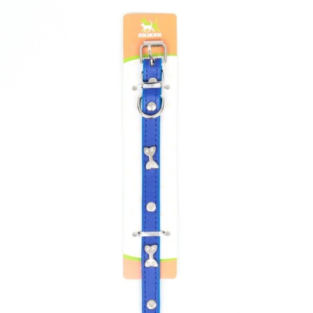 The collar "Bows and Rhinas", 38 x 1.5 cm, Osh 27-33, blue-7