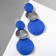 Earrings Metal "Azelia" circles, trio, blue color in silver