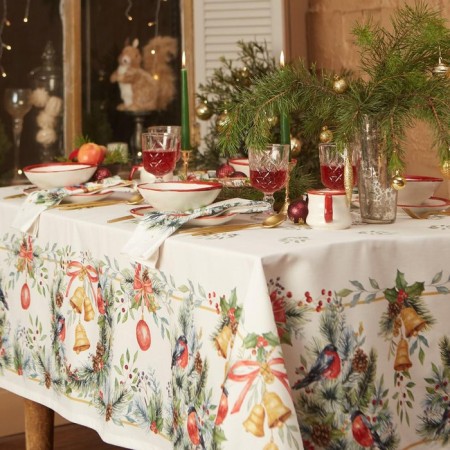 GPECT ETICE "SHRISTMAS BELLS" tablecloth 150x220 +/- 3cm with GMVO, 100%HL, sarzha 190gr/m2-1