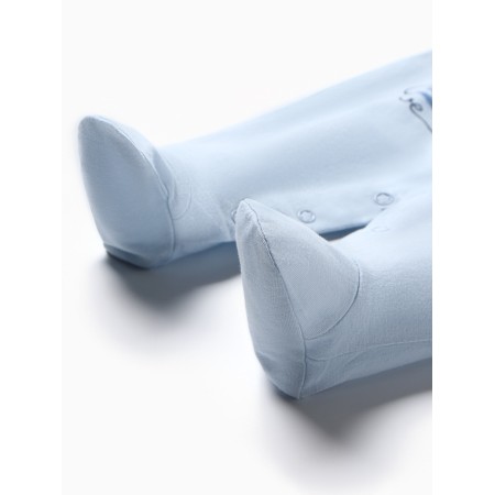 Overalls for a boy with closed legs, blue color, height 68 cm-3