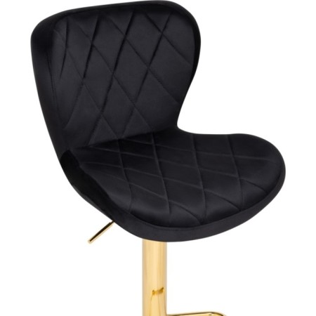 Barrier stool Porch metal/velor, gold/black 47x53x89 cm-4