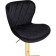 Barrier stool Porch metal/velor, gold/black 47x53x89 cm