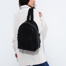 A backpack with a zipper, Medvedkovo, external pocket, black color