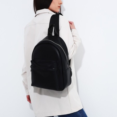 A backpack with a zipper, Medvedkovo, external pocket, black color