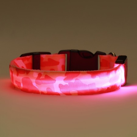 Collar with Militari's backlight 3 glow modes Size S, Osh 22-40 x 2.5 cm pink-3