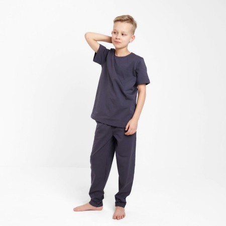 Pajamas for a boy (T -shirt, trousers) minku graphite color, height 152-4
