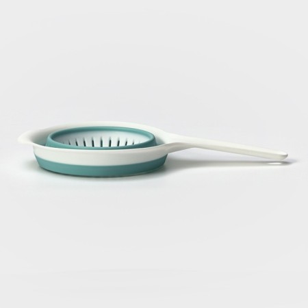 Folding colander with a flex handle, 1.3 l, 35.5 × 19 × 10.7 cm, sea wave color-7