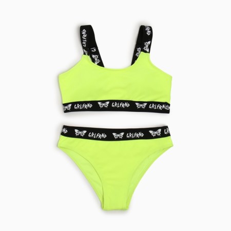 Swimsuit for a girl (separate), light, height 122-128 cm