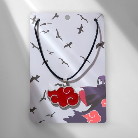 Japan's pendant “Japan” cloud on the lace, red color in silver, 42 cm + 5 cm extension cord