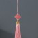 Suspension textiles, plastic "Knot of happiness and infinity" peach 0.7x1x9.5 cm