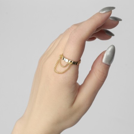 Ring "Trend" chains, color gold, dimensionless-1
