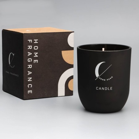 Aromatic candle "Home Fragrance", cologne, black, 7x8 cm-2