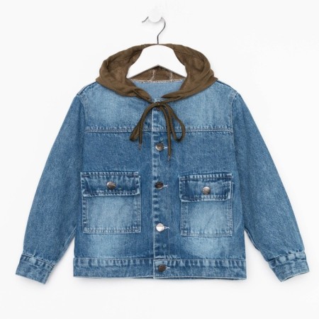 Denim jacket for a boy, blue color, height 104 cm