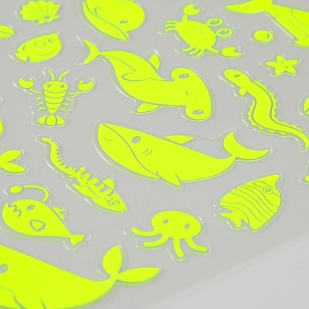 Plastic sticker phosphorus "sea residents" mix 27x15.5 cm-4