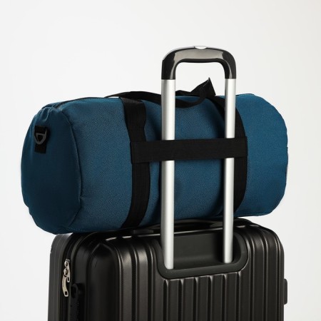 Road bag with lightning, external pocket, long belt, sea wave color-3
