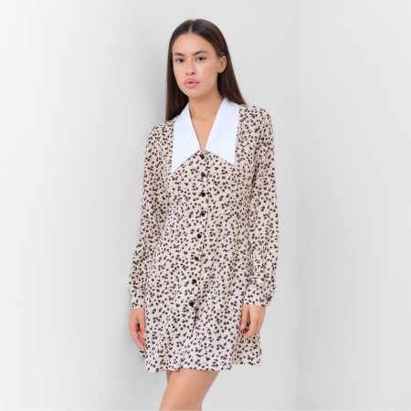 Women's dress with collar Mist p. 42, beige