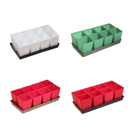 Set for seedlings: glasses of 600 ml (8 pcs), pan 36 × 18 cm, color mix, Greengo-13