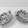 Earrings with rhinestones "flash" drop, white color in silver