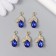 Decor for creativity metal, rhinestones "Two leaves with crystal" gold, blue 1.1x2.1 cm