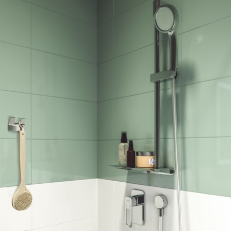 Shower mixer IDDIS SLIDE SLISB00I66, single -leaf, without watering can, without spout, black-1