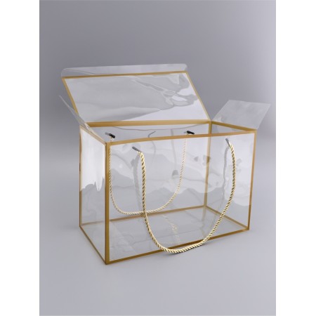 PET box with handles, gold, 30 x 15 x 20 cm-2