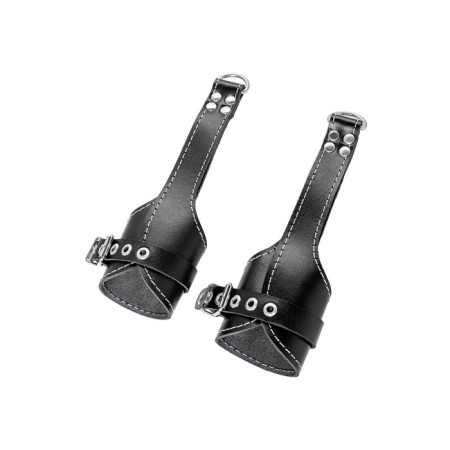 Pecado BDSM suspension, "soft" with a white line, genuine leather, black-5