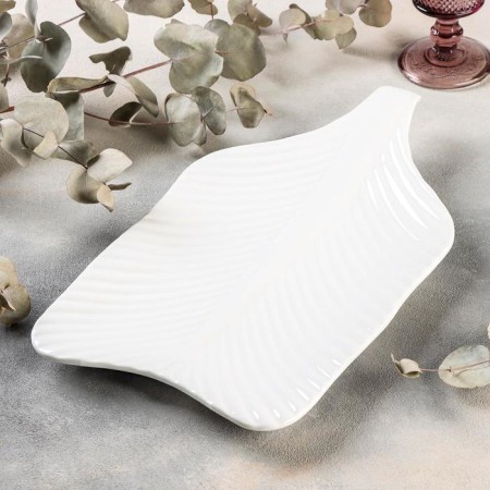 Porcelain Serving dish Magistro "Blanche. Sheet ", 40.5 × 22 cm, white color-1