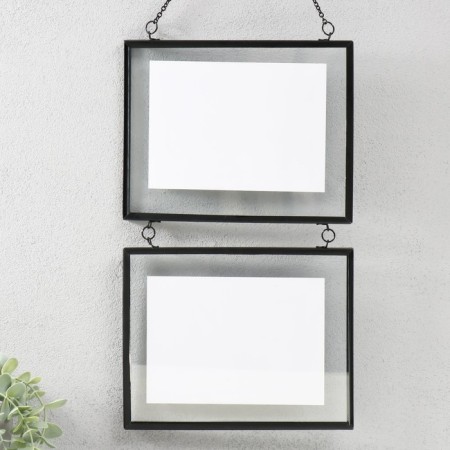 Photo frame Metal in 2 photos 13x18 cm "Loft. Strict lines" black 58x22.8x1 cm-2