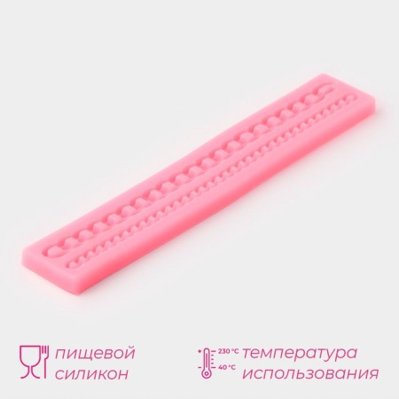 Mold Dolyana "Clock", silicone, 27.8 × 4.6 × 1.2 cm, pink color-2