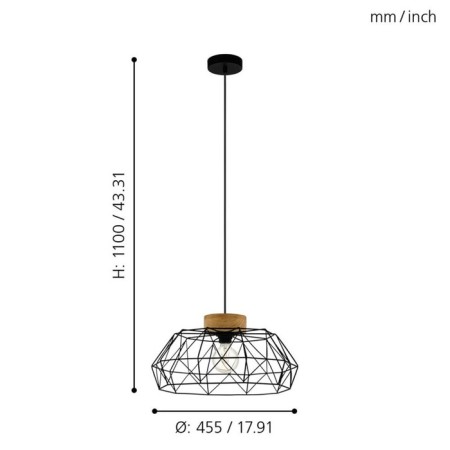 PADSTOW suspension, 1x60W E27-2