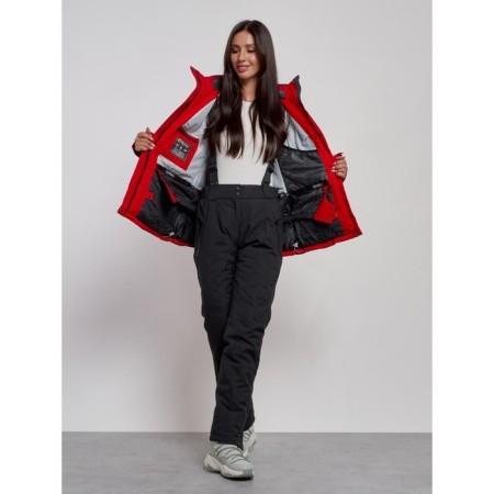Ski costume female winter, size 50, red color-12